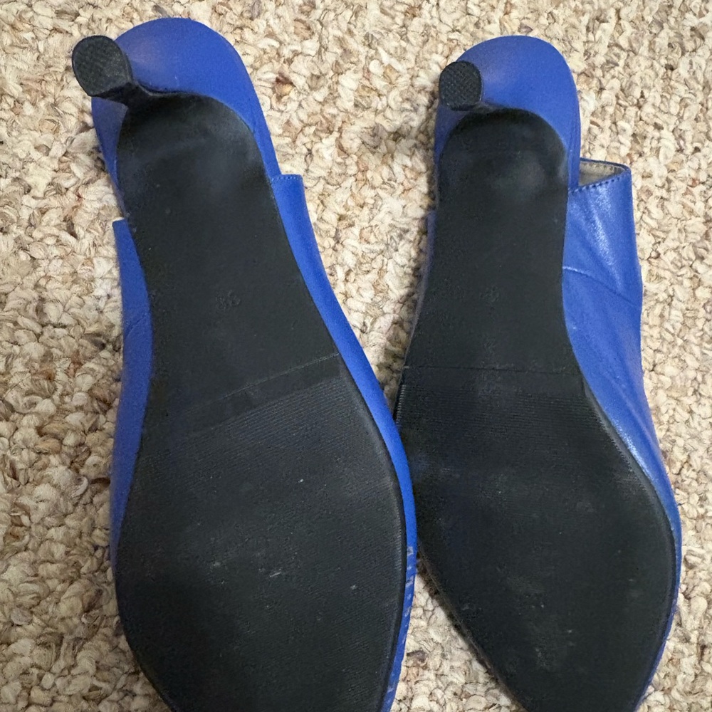 Rumére royal blue kitten heels - Picture 2 of 3